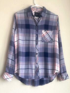 Rails Plaid Button-Down Shirt in Blue and Pink Tones